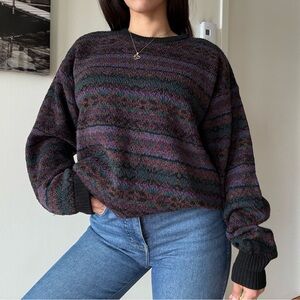 Holt Renfrew 90s Grandpa Core Wool Knit Sweater Oversized